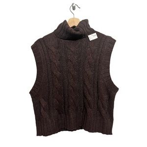 🍯 H&M  - Turtleneck Sweater Vest - Brown - NWT